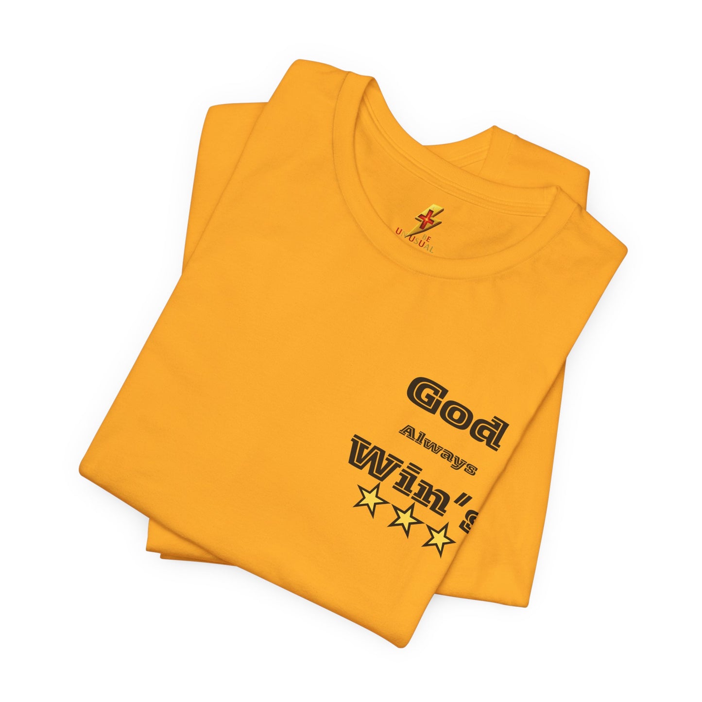 God Always Wins T-Shirt — Inspirational Faith Tee with Stars