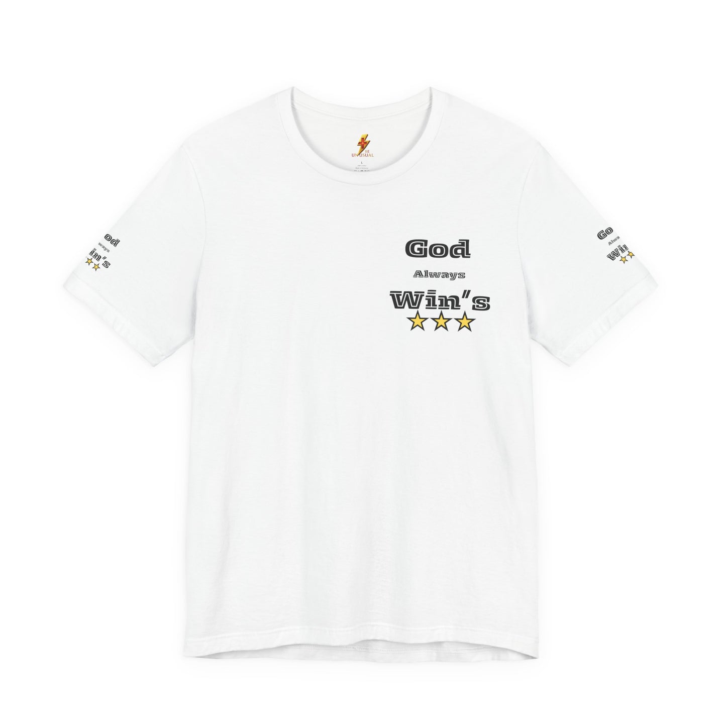 God Always Wins T-Shirt — Inspirational Faith Tee with Stars