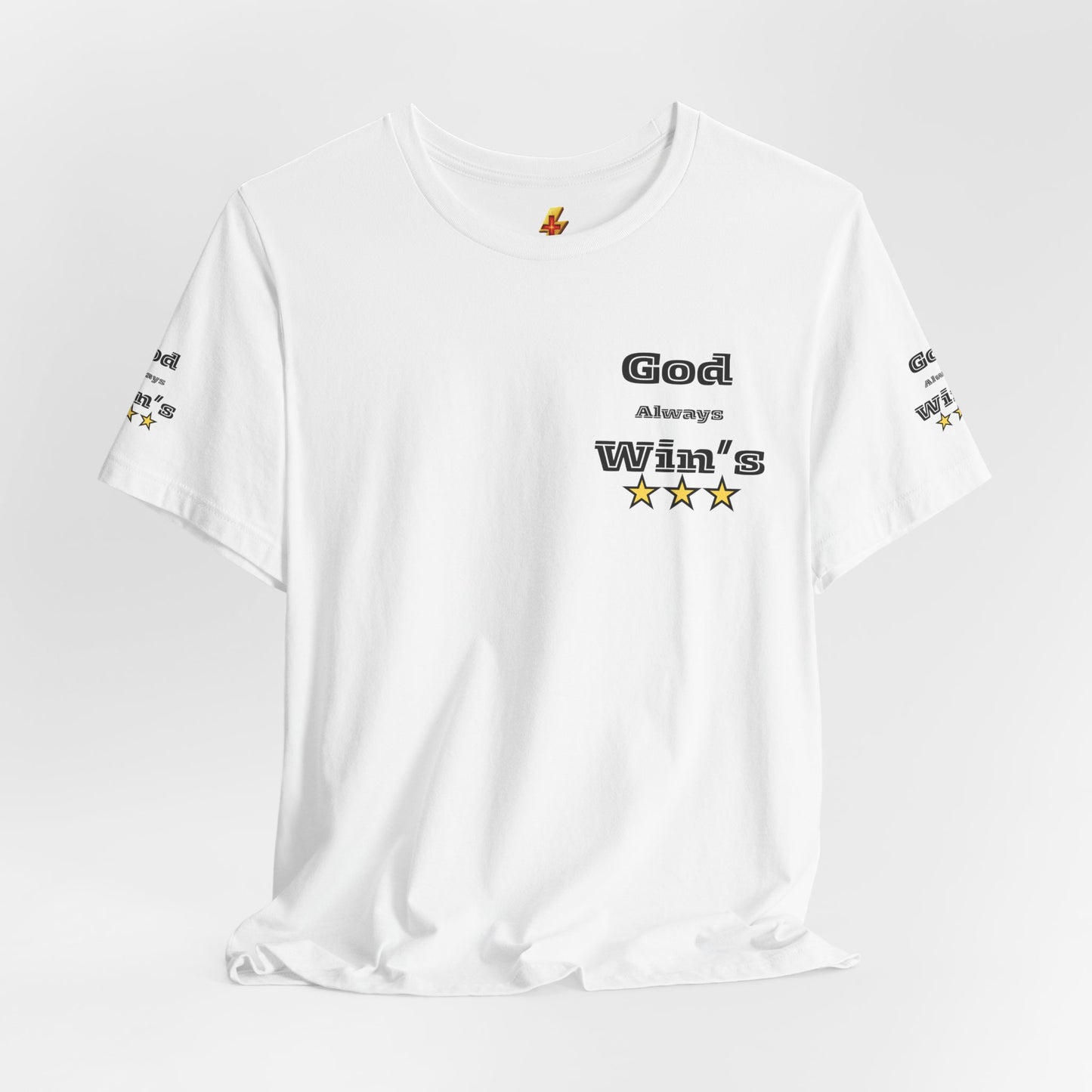 God Always Wins T-Shirt — Inspirational Faith Tee with Stars