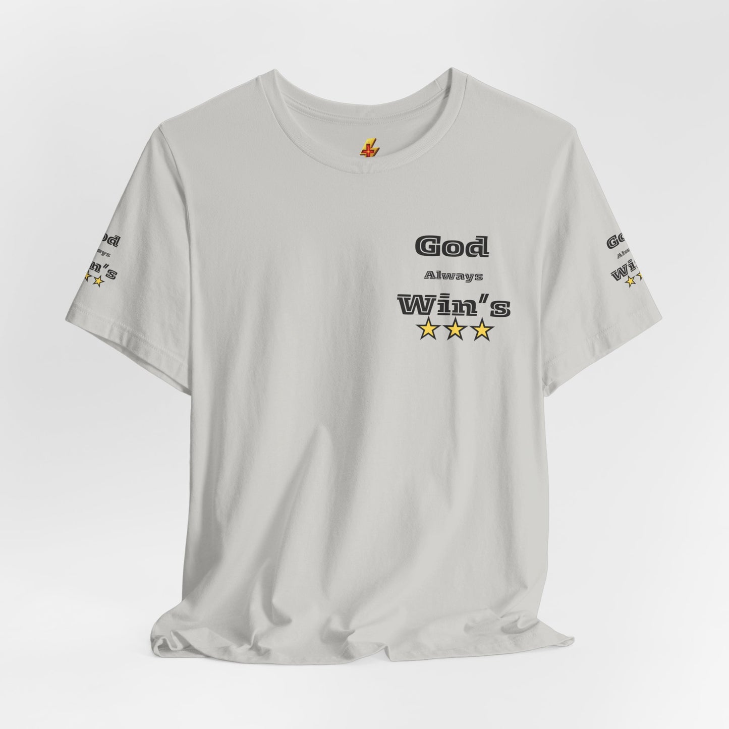 God Always Wins T-Shirt — Inspirational Faith Tee with Stars